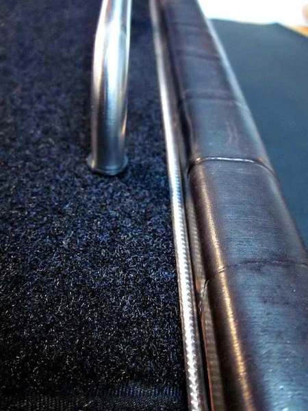 Silver piping with velcro top